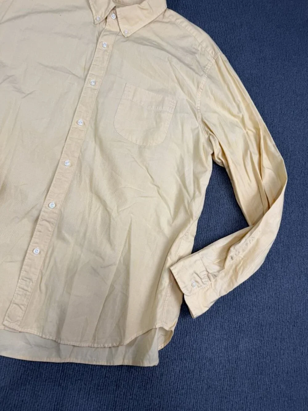 J. Crew Mens Yellow Classic Fit Long Sleeve Button-Up Shirt XL